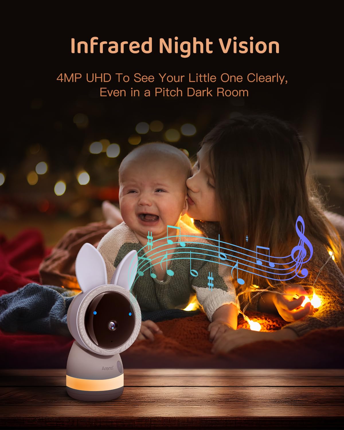 ARENTI 4MP pan tilt zoom camera enables remote viewing with wide coverage.