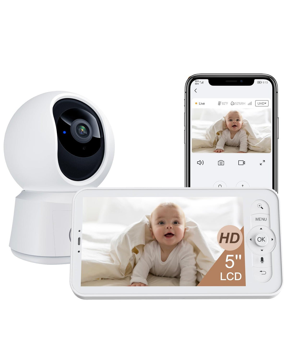 ARENTI B2Kit home LCD display for real-time nursery monitoring
