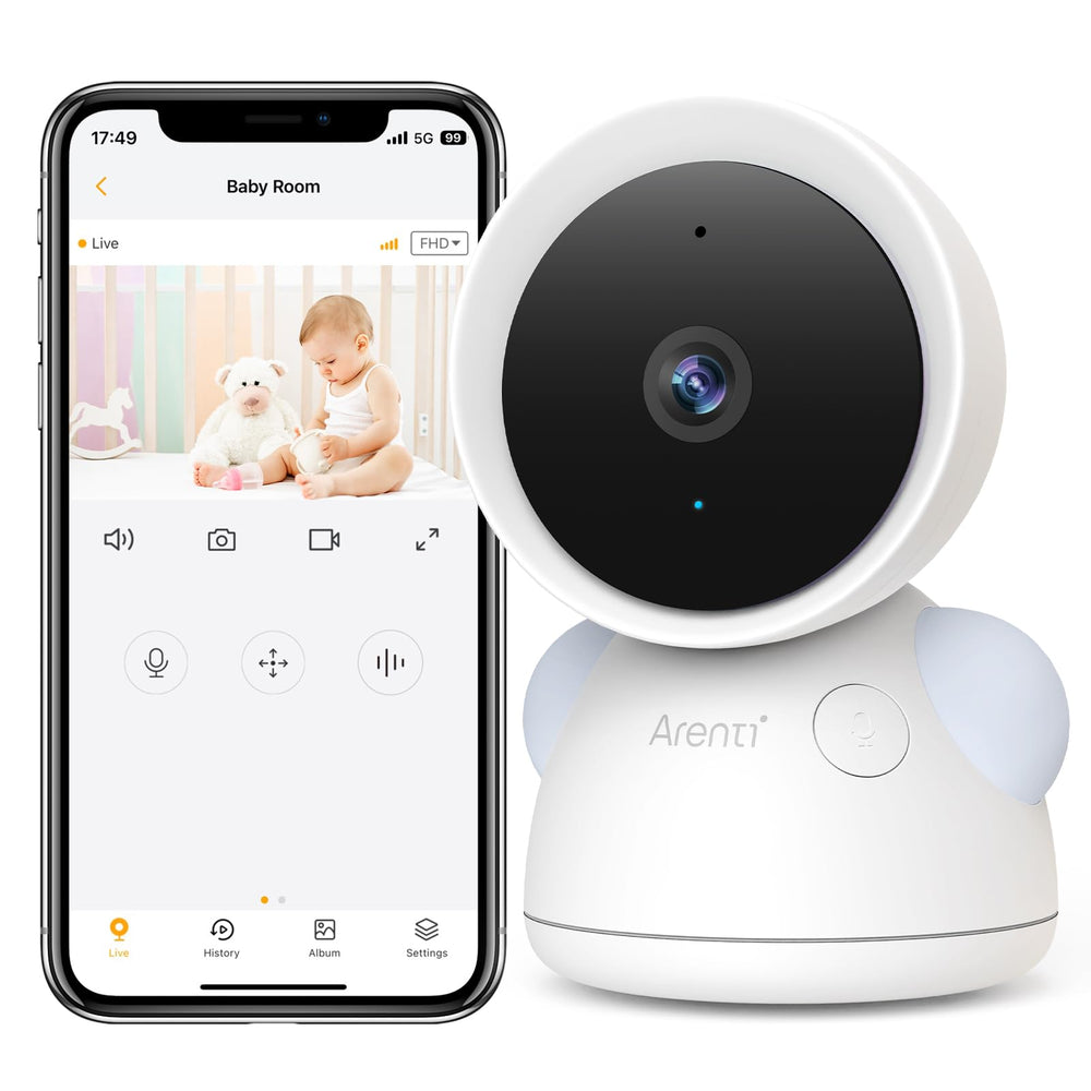 ARENTI baby camera monitor 2K display for clearer footage.