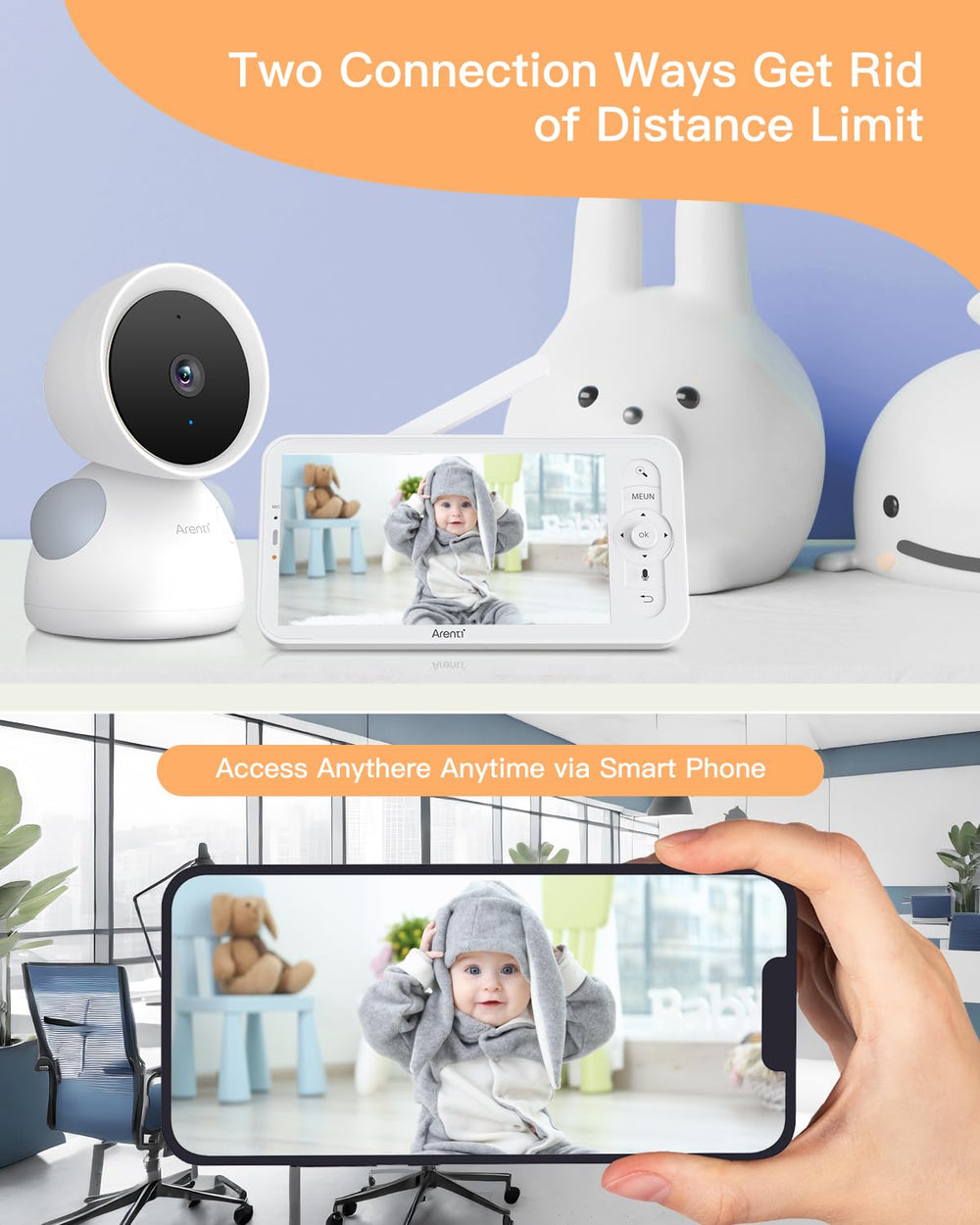 ARENTI cry and noise detection helps quick response.