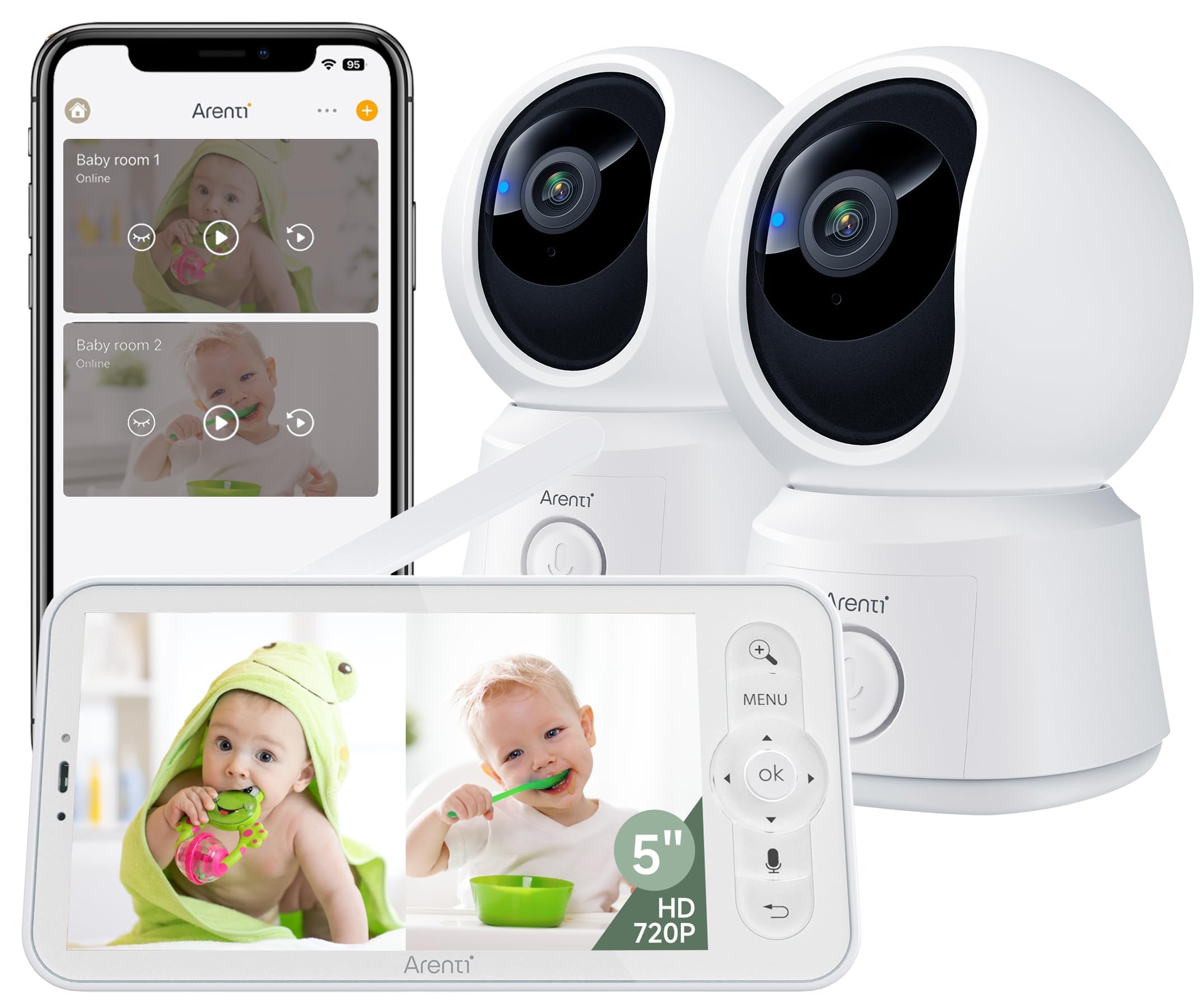 ARENTI two-camera front-view setup for reliable home monitoring