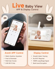 ARENTI 360-degree view with remote rotation for full room monitoring.