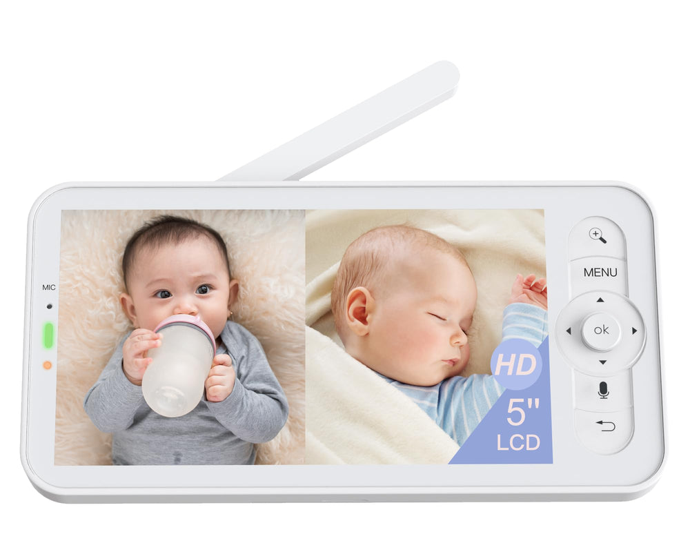 ARENTI 5-inch baby monitor display showing a clear video feed for baby monitoring.