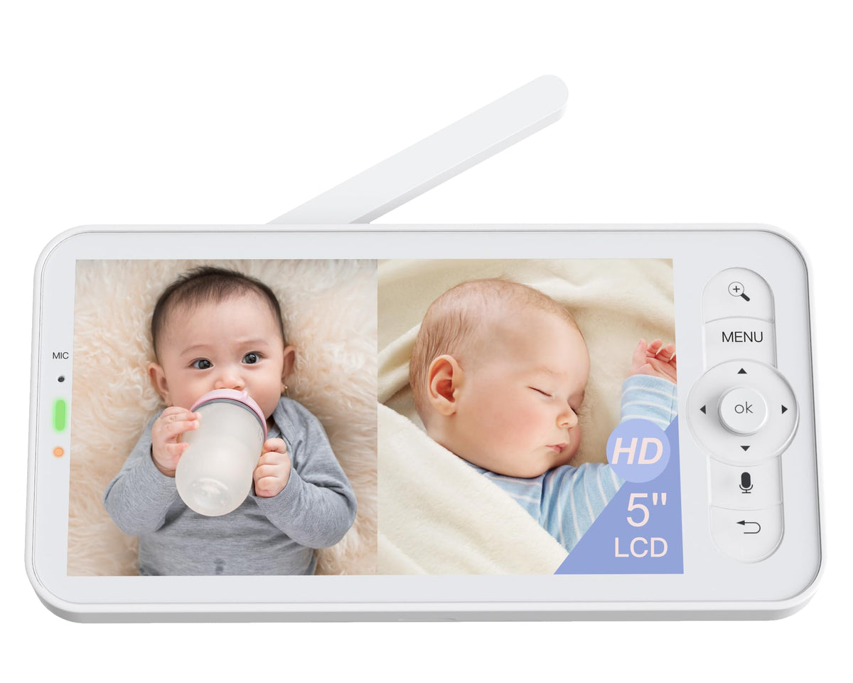 ARENTI 5-inch baby monitor display showing a clear video feed for baby monitoring.