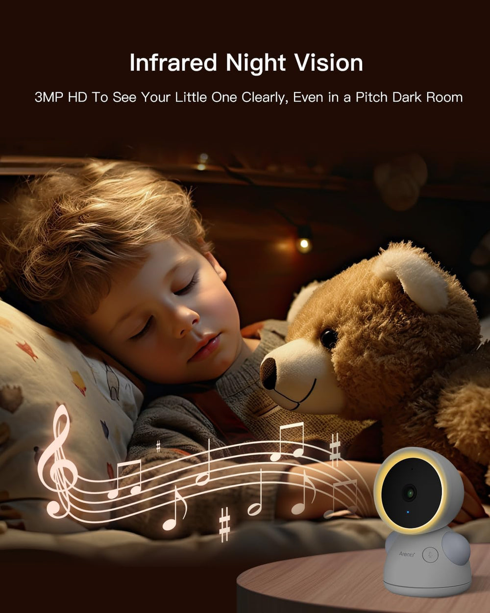 ARENTI night vision view demonstrates clear images in low light