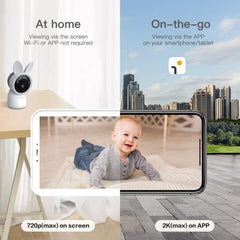 ARENTI Baby Monitor remote pan-tilt to sweep the nursery easily