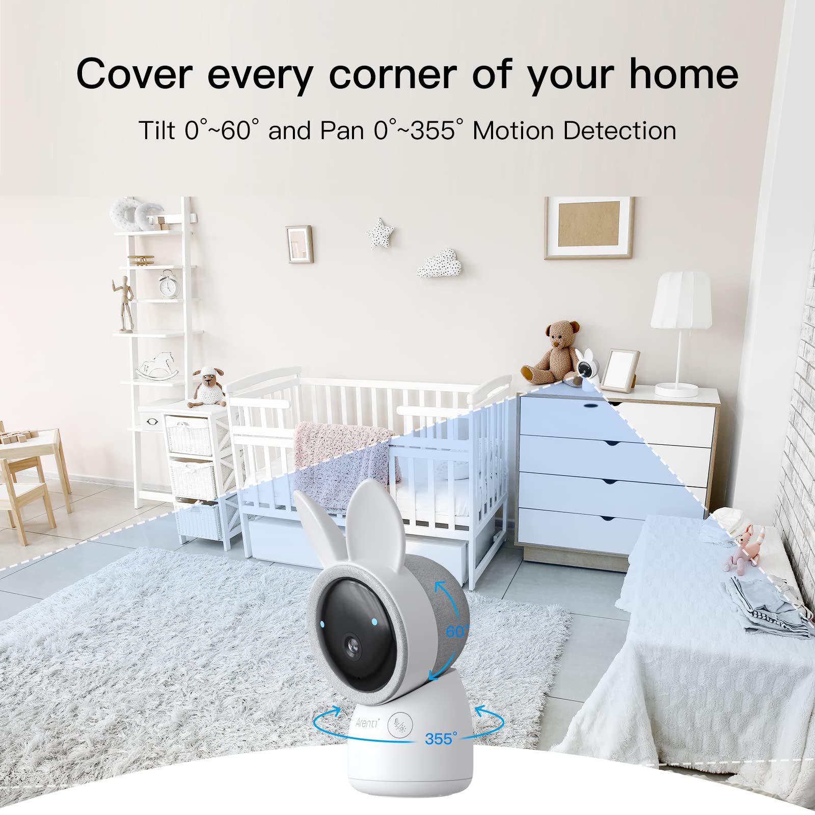 ARENTI Baby Monitor two-way audio enables real-time chats with baby