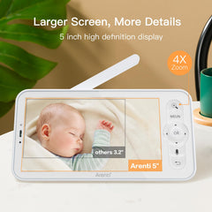 ARENTI parent unit paired with AInanny A4 camera for seamless monitoring.