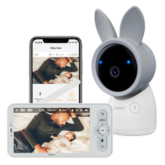 ARENTI Upgraded Baby Monitor shows a 360-degree camera view for comprehensive monitoring.