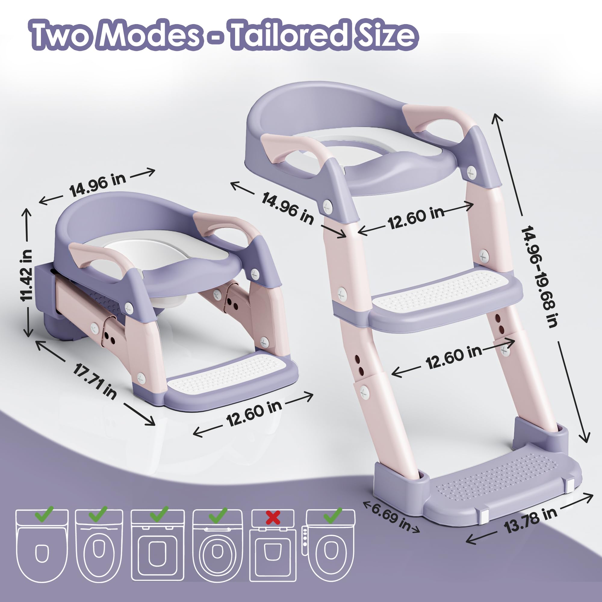 Argenens potty chair with splash guard to keep clothing clean.
