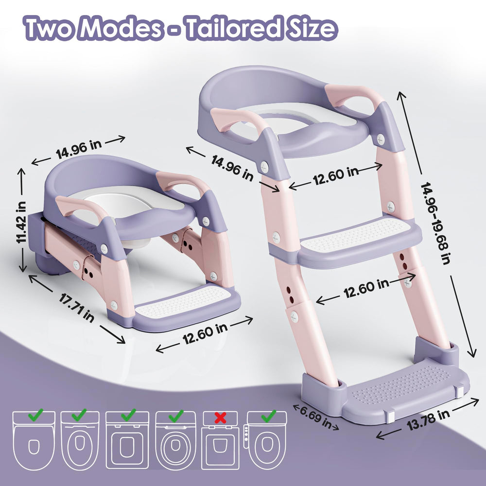 Argenens potty chair with splash guard to keep clothing clean.