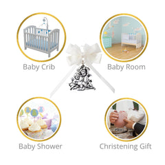 ARGENTARIA crib wall décor with guardian angel, ideal nursery accent.