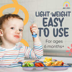 Lightweight ARI MES toddler plate easy to grip during meals