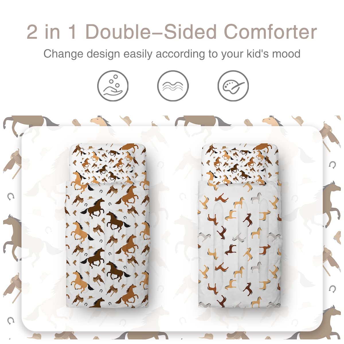 ARIGHTEX Horse farm animal print adds playful decor for kids