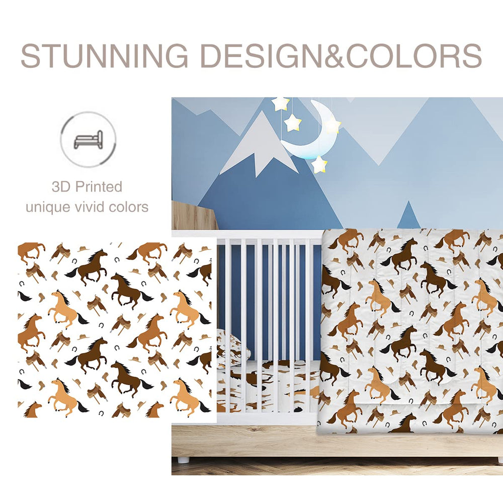 ARIGHTEX Horse fitted sheet fitting standard toddler mattress with 8-inch pocket