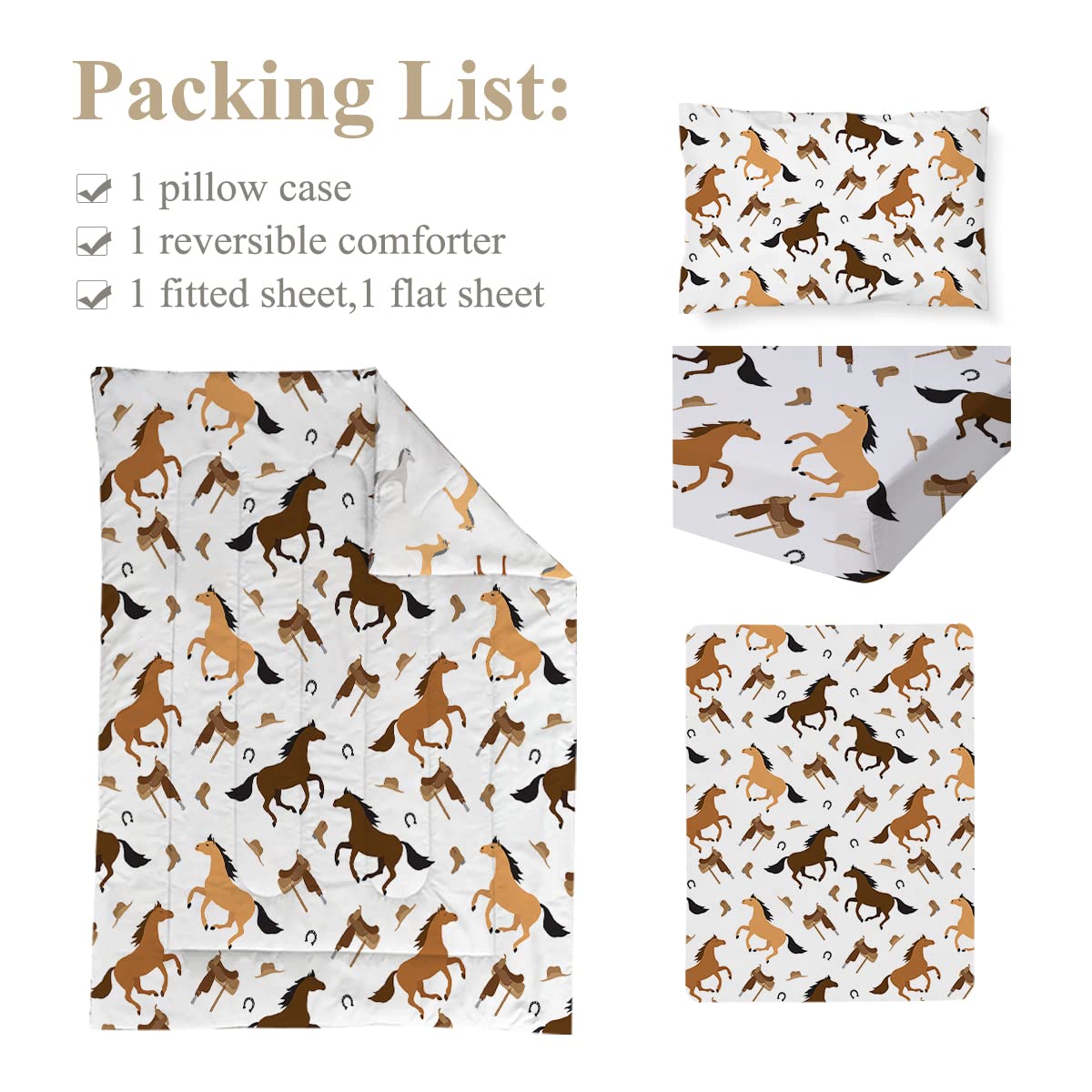 ARIGHTEX Horse pillowcase completing the set with gentle touch