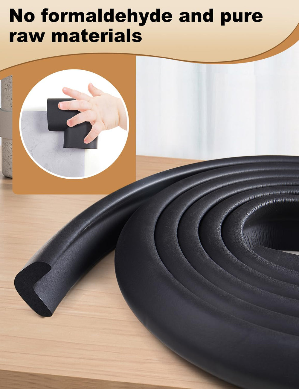 ARINBEB Foam Corner Protector on fireplace corner ensures safe corners for curious kids and pets.