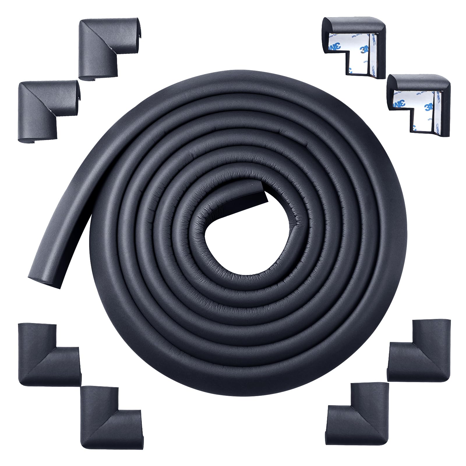 ARINBEB Foam Corner Protector highlights the fireplace edge with soft cushioning for toddlers.