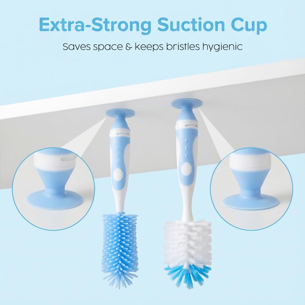 Ariseno hidden nipple brush sits inside the suction cup for easy detachment and storage.