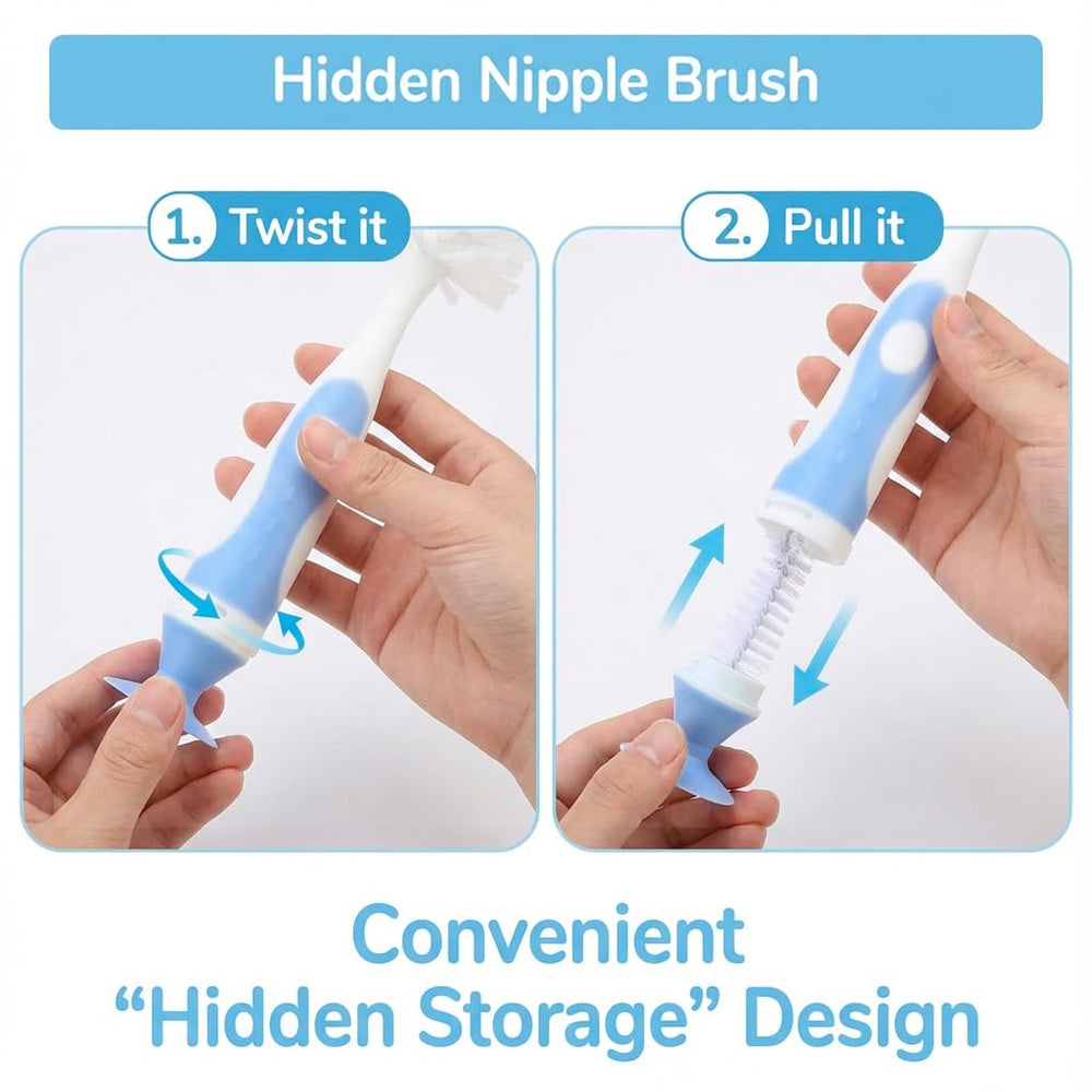 Ariseno straw brush fits slim interiors to remove stubborn residues.
