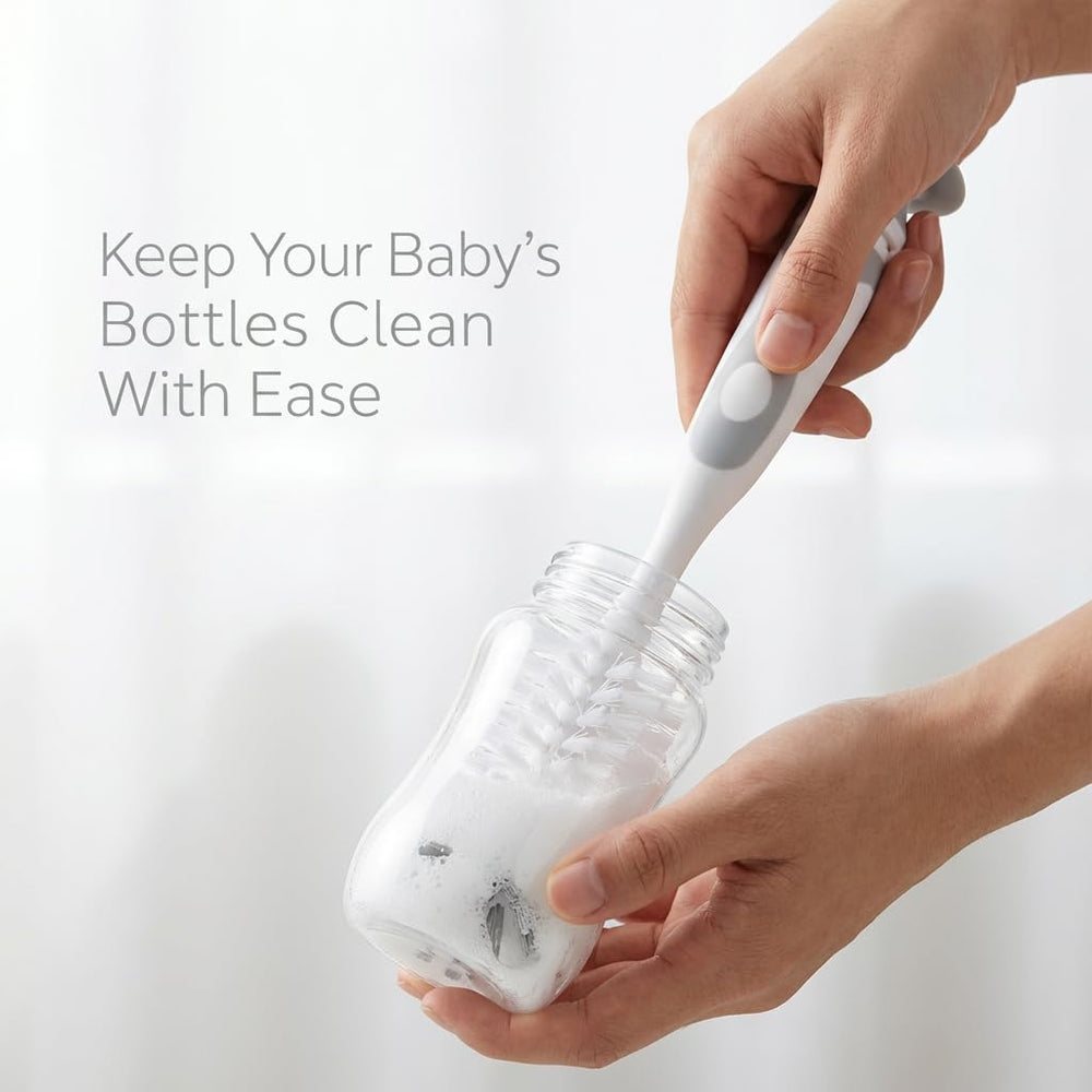 Ariseno 5-in-1 set in use on bottles and cups.