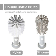 Ariseno silicone bottle brush provides gentler action for delicate parts.