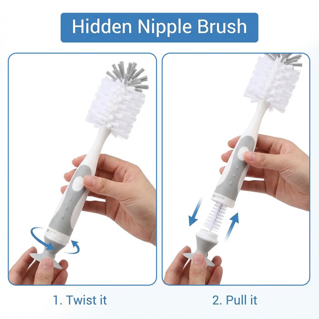 Ariseno straw brushes clean all bottle straw sizes thoroughly.
