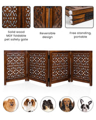 ARJORA antique-finish wooden gate adds durable style to interiors.