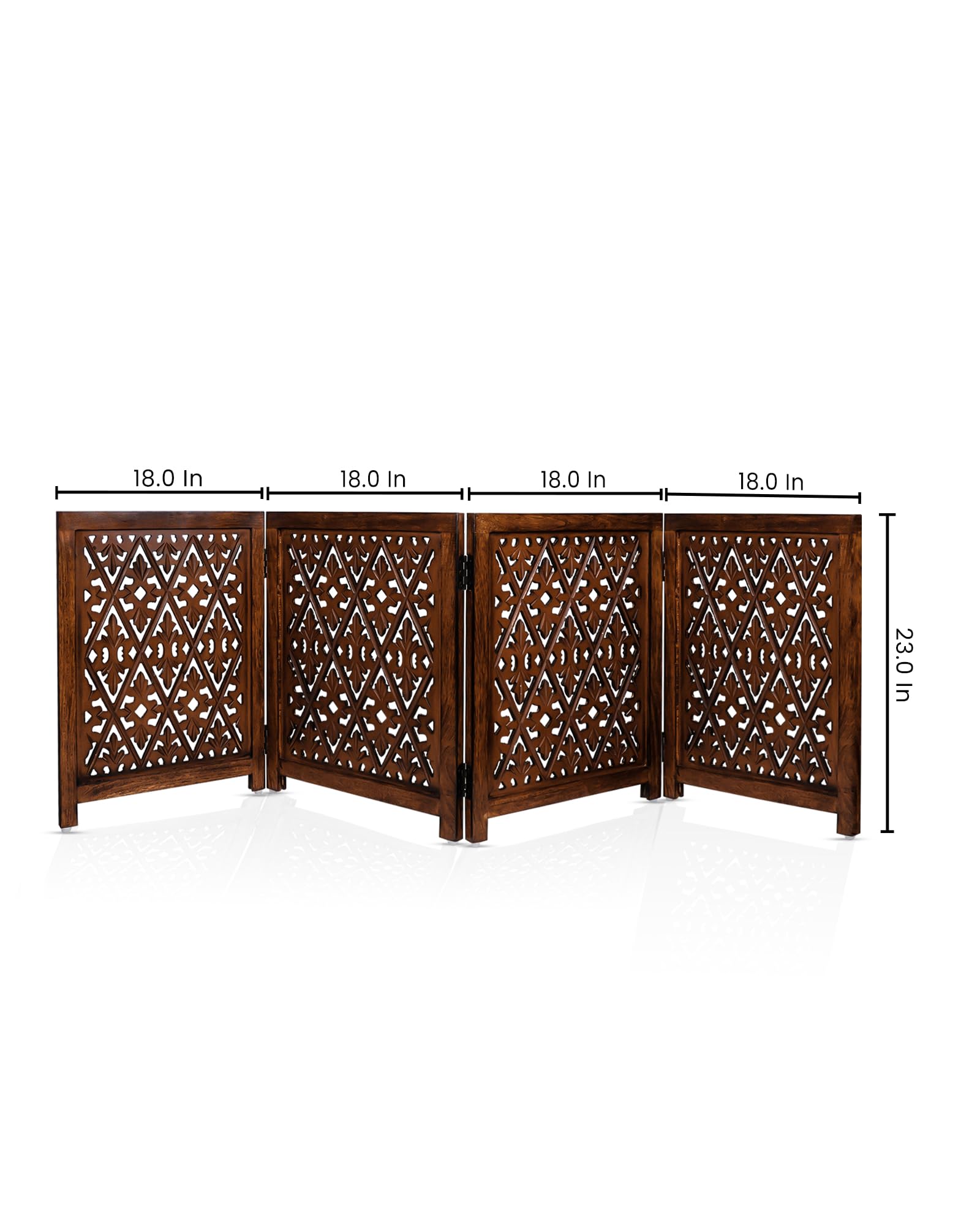 ARJORA gate showing detailed lattice design for an elegant room divider.