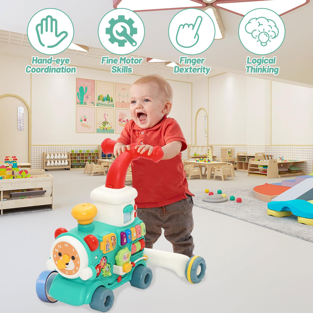 Ark Miido 3-in-1 walker provides stable support for early walking on carpet and floor.