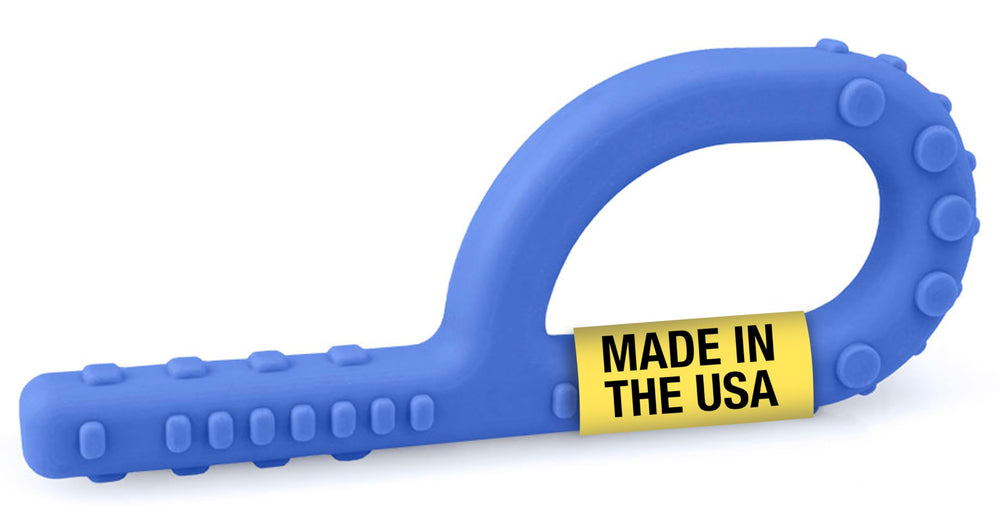 ARK Textured Grabber XXT chew in royal blue for sensory calm on the go.
