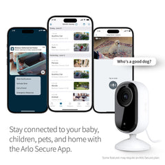 Arlo Essential Indoor Camera 130-degree field of view for wide room coverage