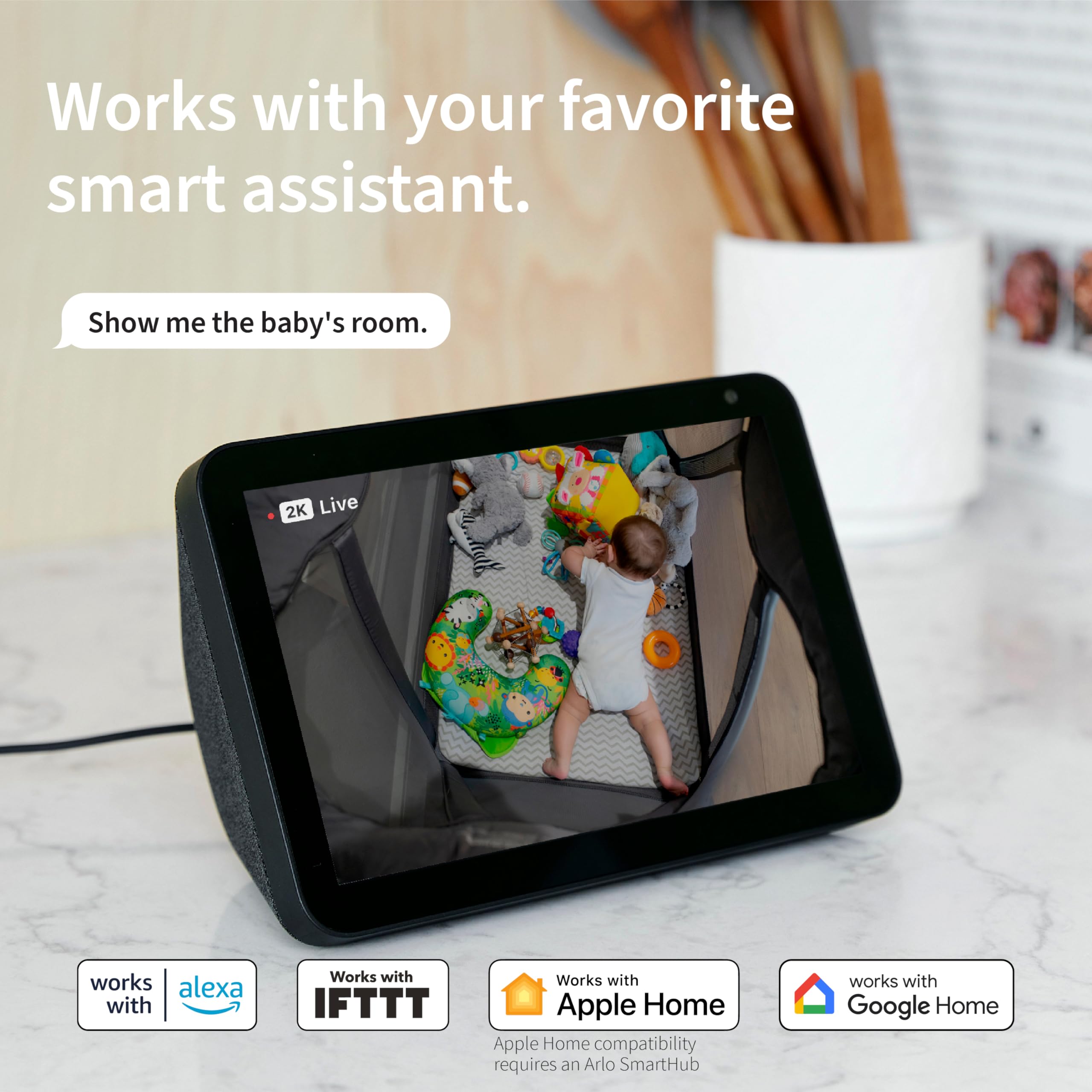 Arlo Essential Indoor Camera live stream for real-time viewing