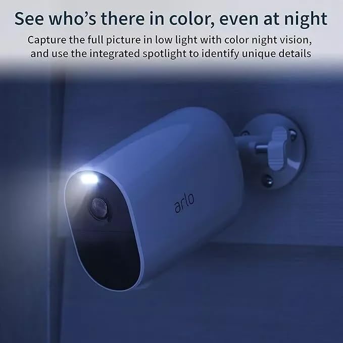 Arlo Essential XL Spotlight wall mount design for versatile outdoor placement.