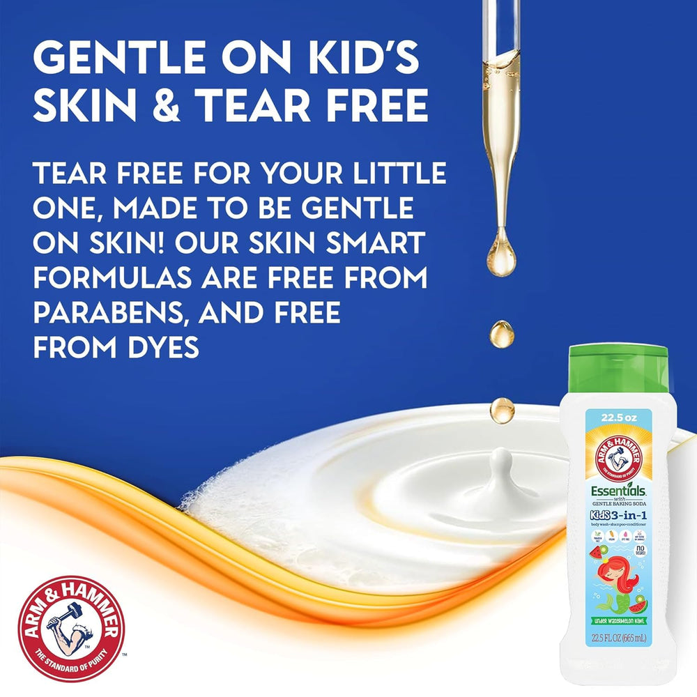 Toddler bath setup using Arm & Hammer 3-in-1 wash for easy routine