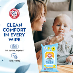 Arm & Hammer Under Watermelon Kiwi Baby Wipes used on face and hands for quick cleanups