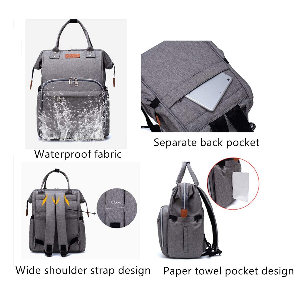 Armbq diaper bag backpack uses ergonomic straps for comfortable wear