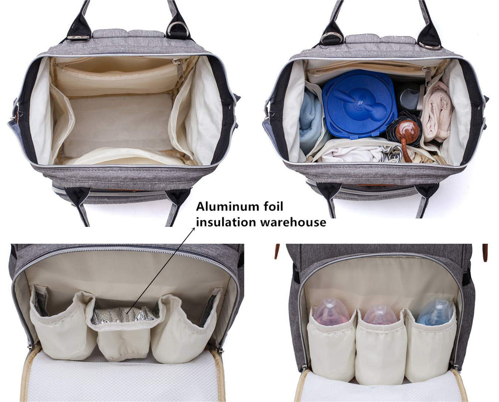 Armbq diaper bag backpack ergonomic straps and back panel for comfort