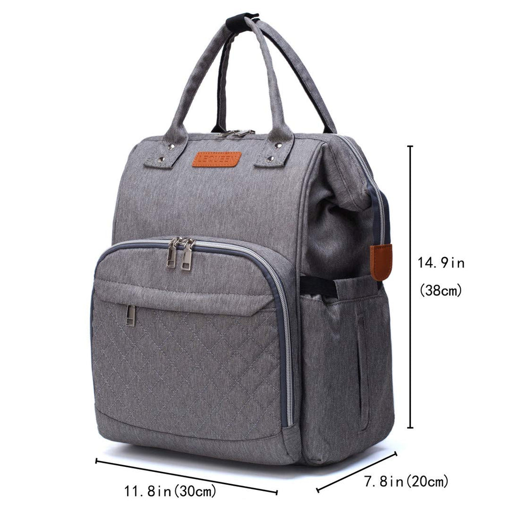 Armbq diaper bag backpack shows insulated milk pockets for bottles on the go