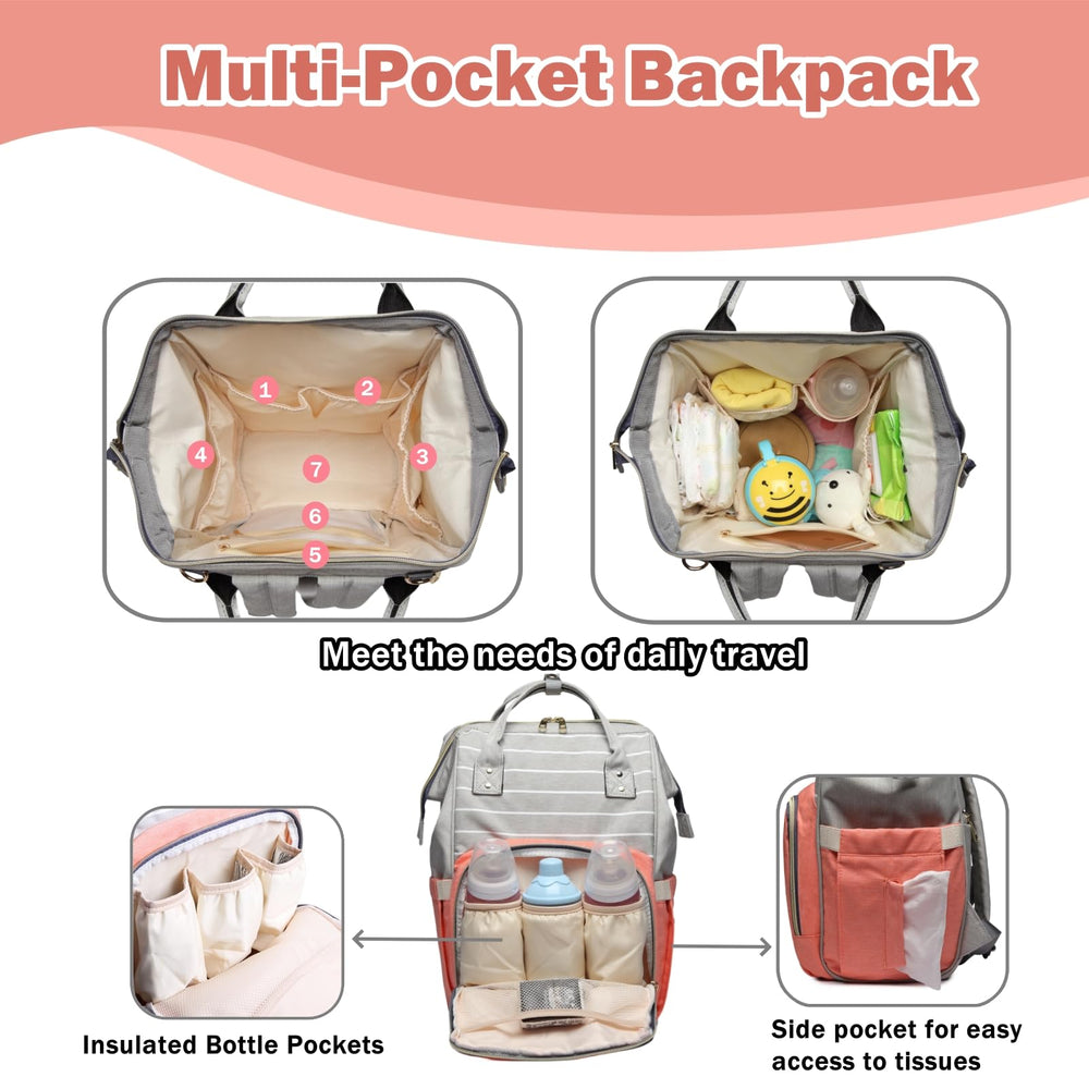 Armbq diaper bag backpack wet and dry pockets help organize essentials efficiently.