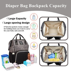 Armbq leopard print diaper bag waterproof fabric protects items on outings.