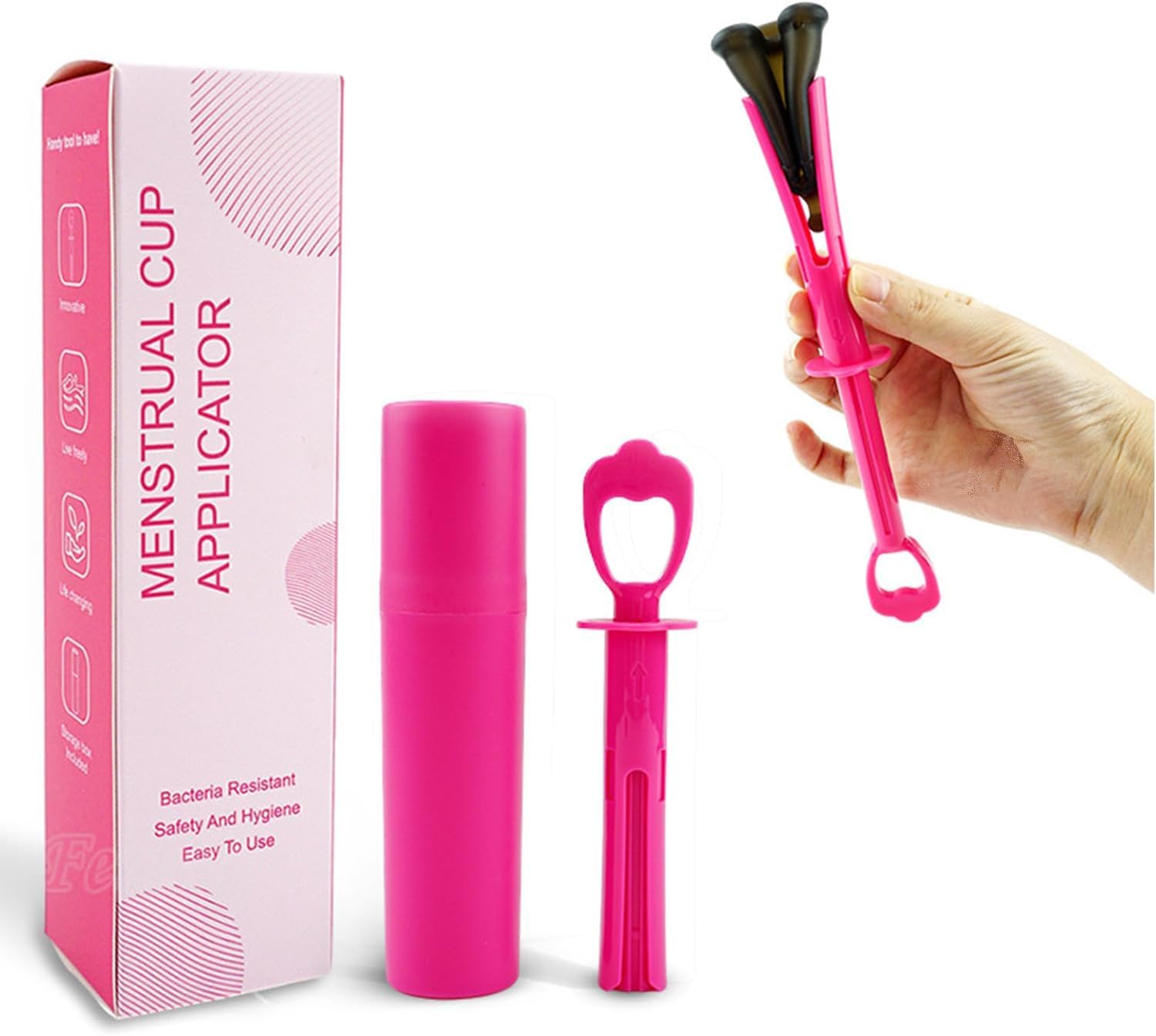 Armiika menstrual cup applicator insert—easy positioning for comfortable insertion.