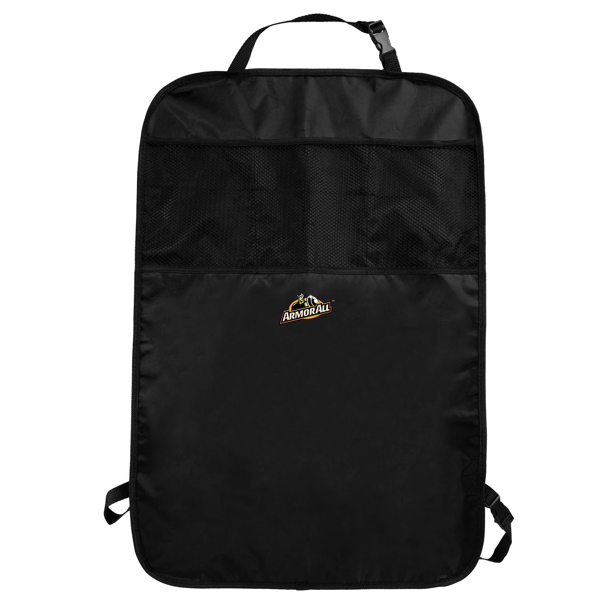 Armor All backseat kick mat easy to wipe clean with a damp cloth.