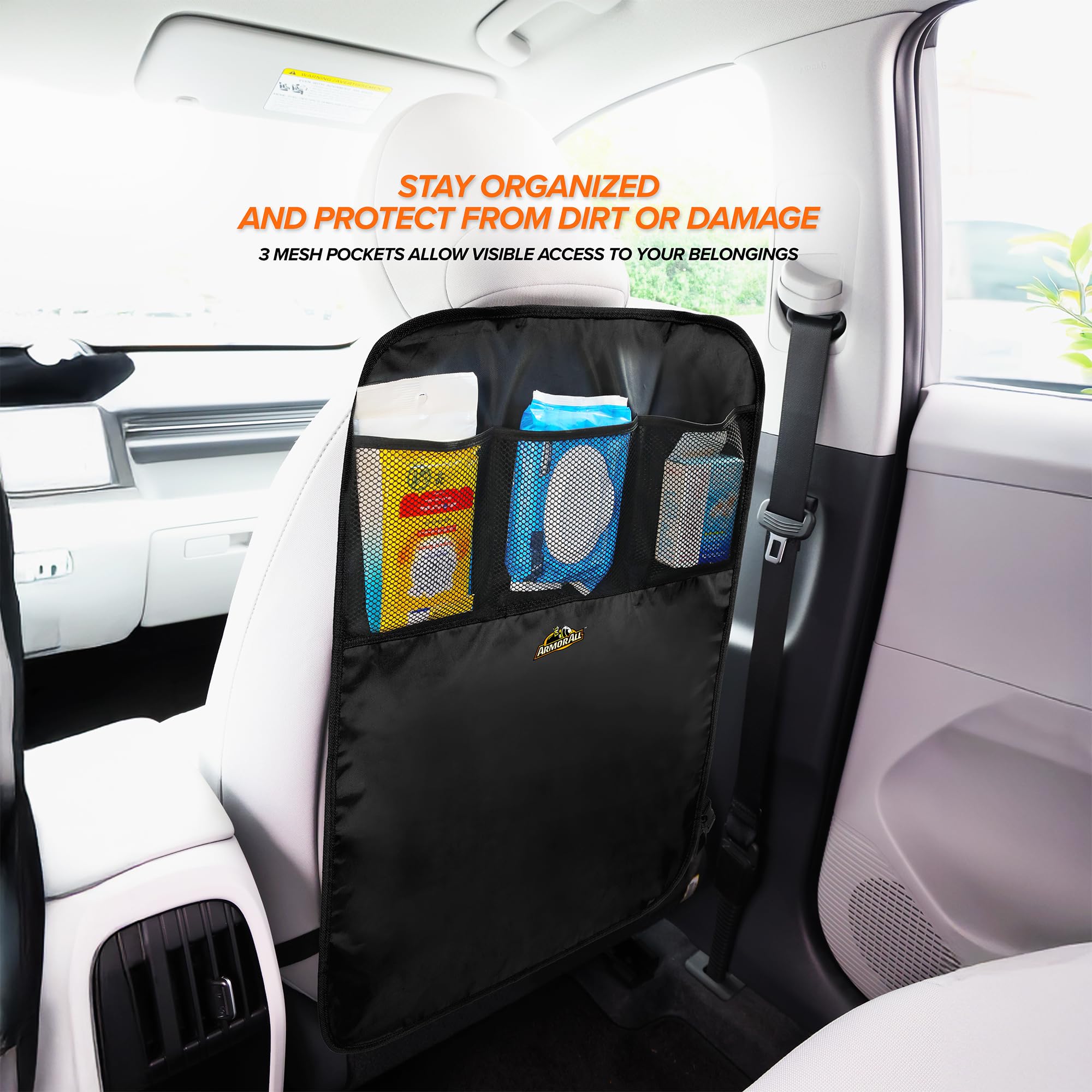 Armor All backseat kick mat universal fit fits cars, SUVs, trucks, minivans.