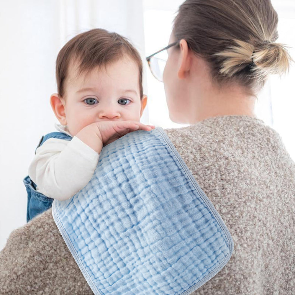 Arnzion burp cloths show large 20x10 inch size for full coverage.