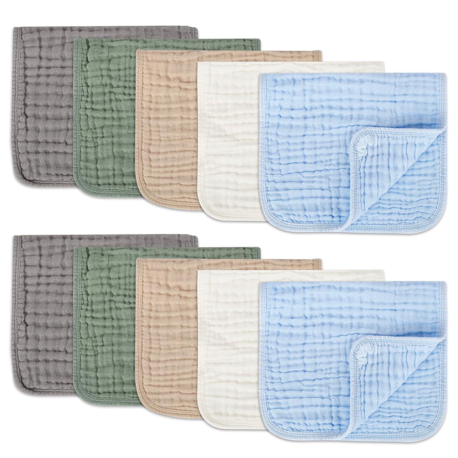 Arnzion burp cloths close-up highlights the 6-layer absorbent design.