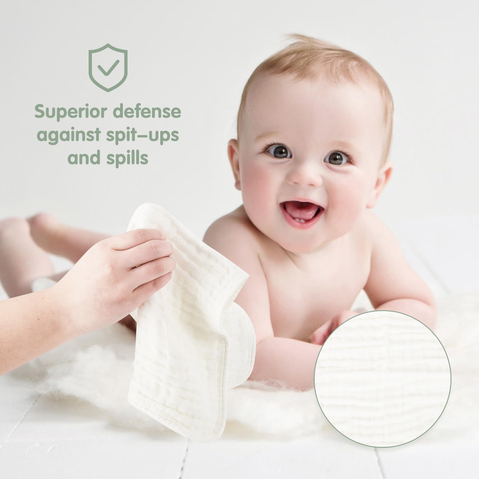 Arnzion burp cloths are machine washable with easy care.