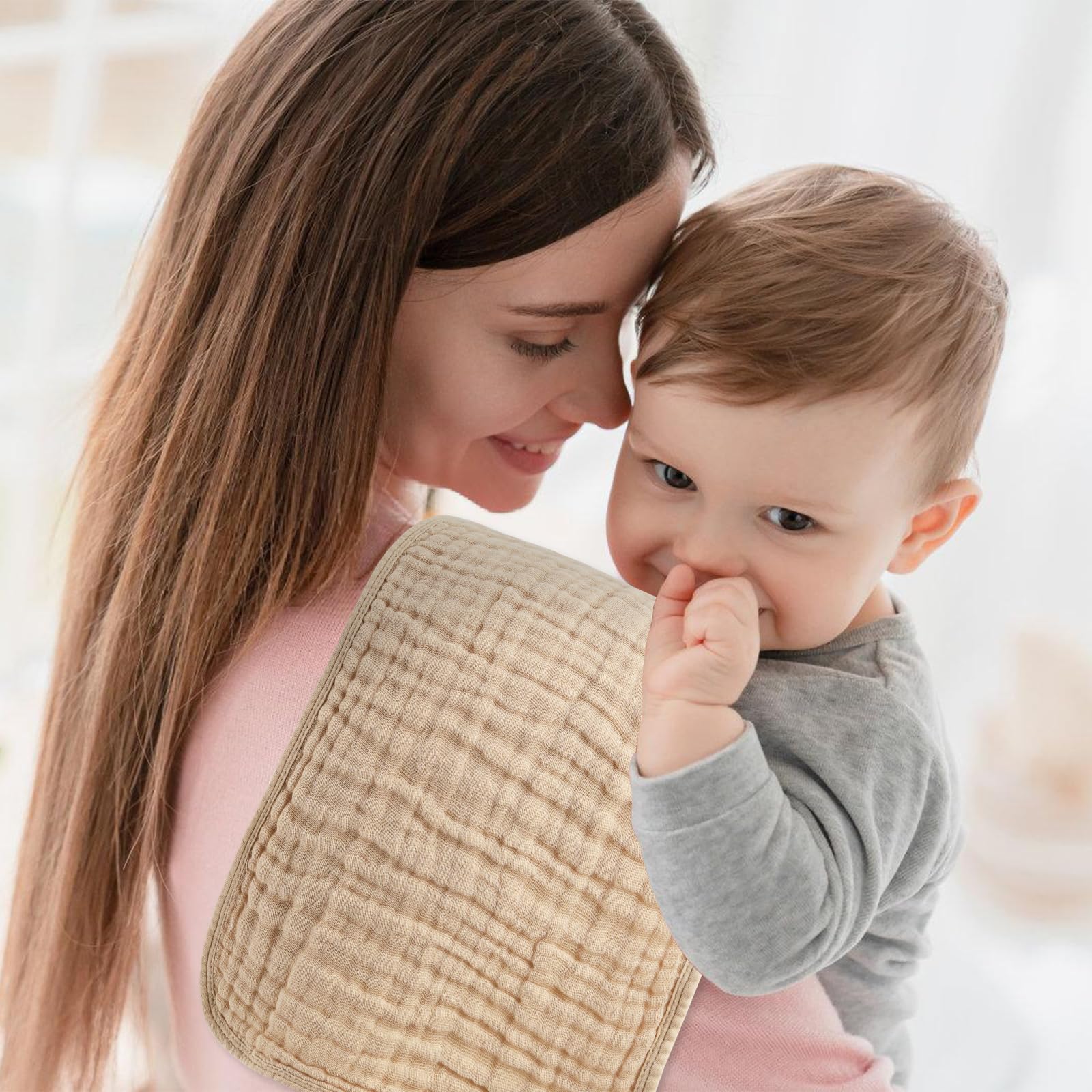 Arnzion burp cloths demonstrate versatile use as burp cloths or towels.