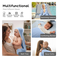 Arnzion 32x32 inch hooded towel ready to wrap infants.