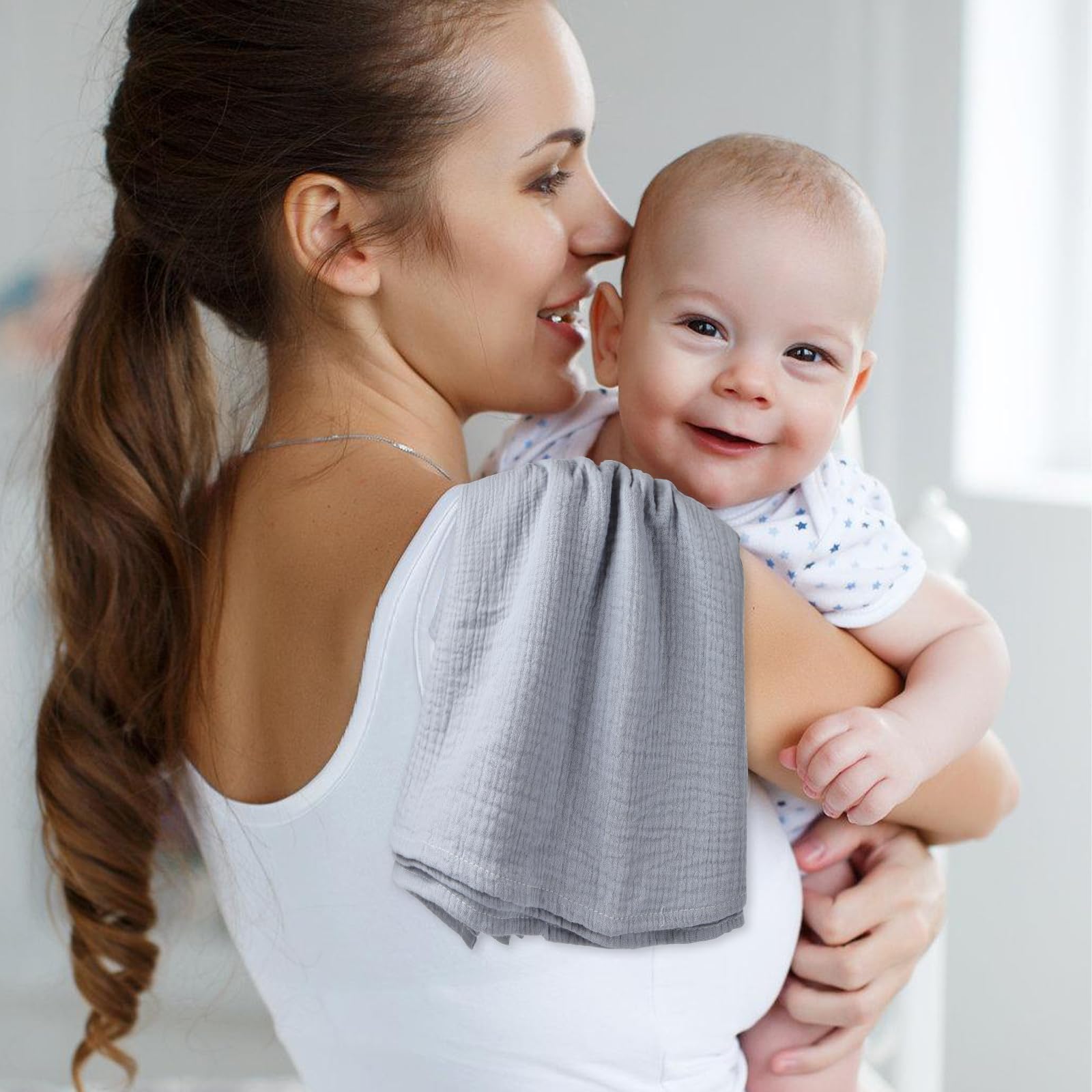 Arnzion muslin swaddle blanket 40x40 inch size for secure wraps